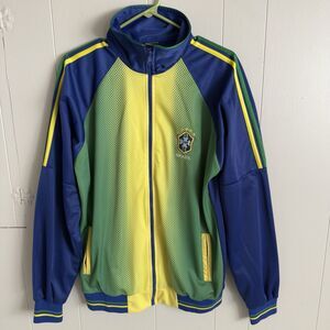 Vintage Brasil Football/Soccer Full Zip Jacket Drako Tag Men L-XL EUC